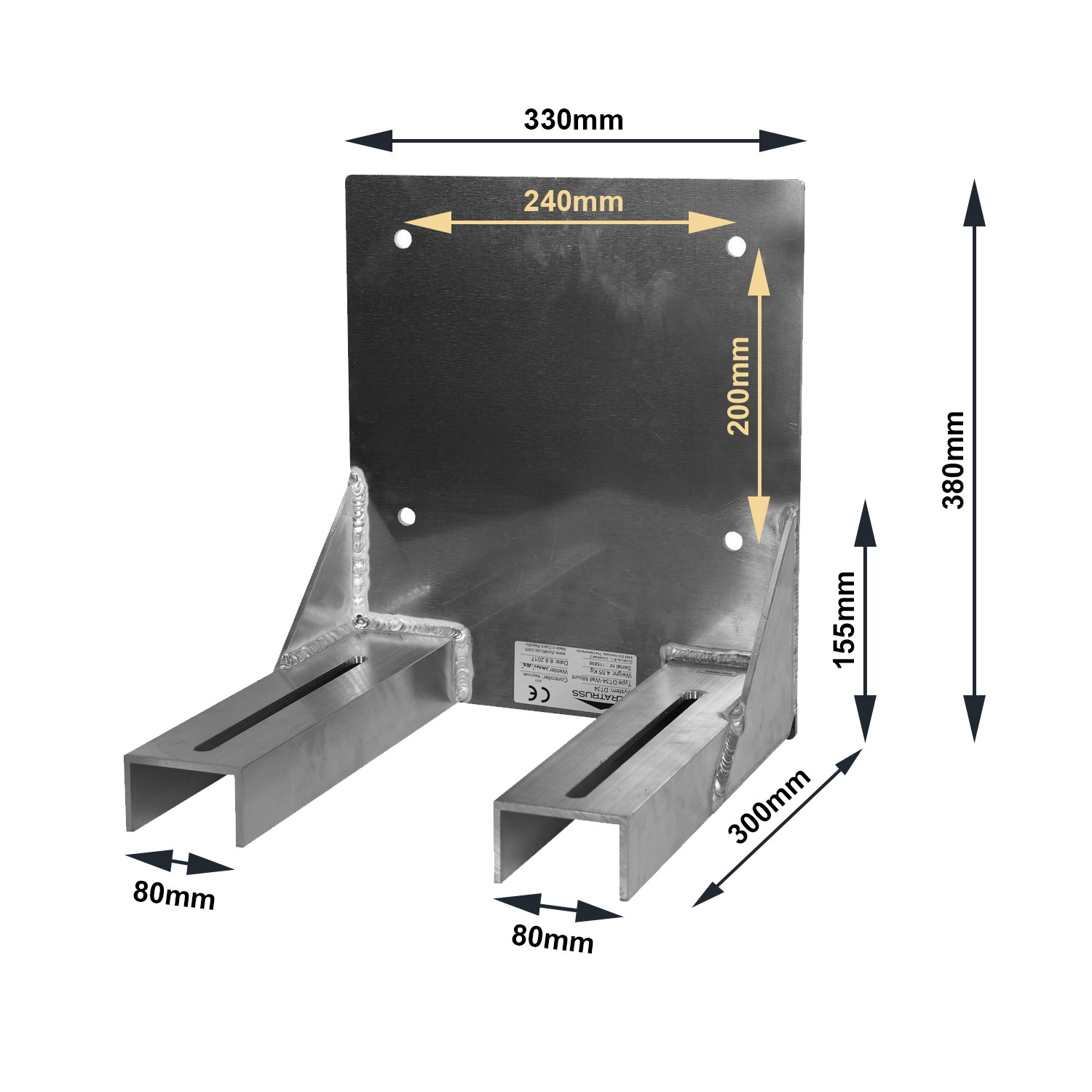 DT 34 Wall Mount 400kg Black - Image 2