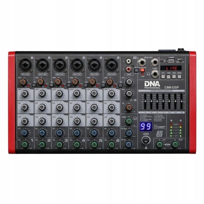 DNA CM8-DSP Audio mixer USB, MP3, Bluetooth