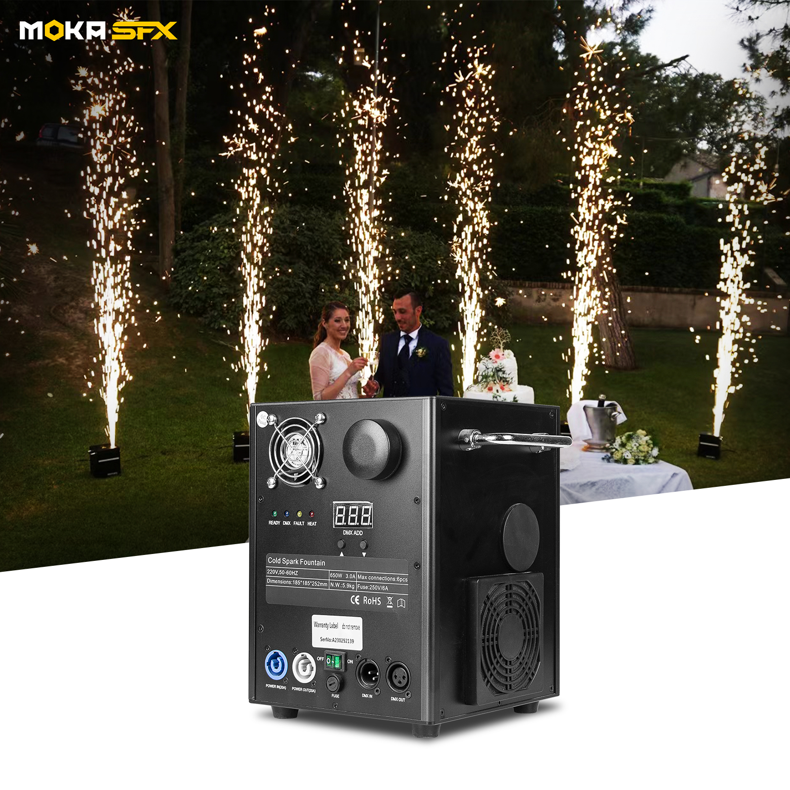 MOKA SFX MK-E15 MINI 650W Cold Spark Machine - Image 4