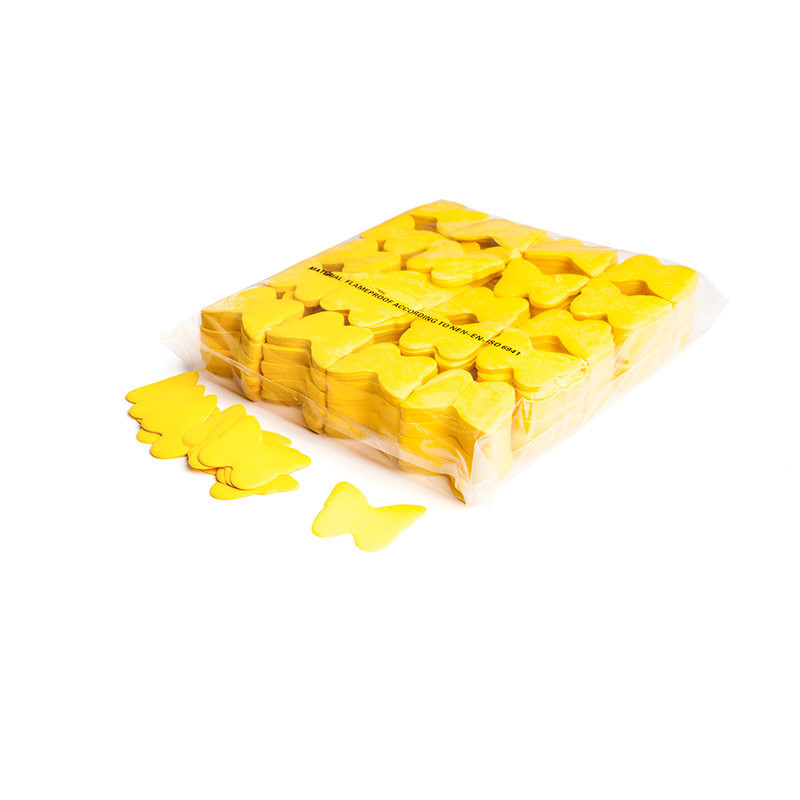 TCM FX - Lassú esésű Konfetti Pillangó Ø 55mm - Citromsárga - 1 kg